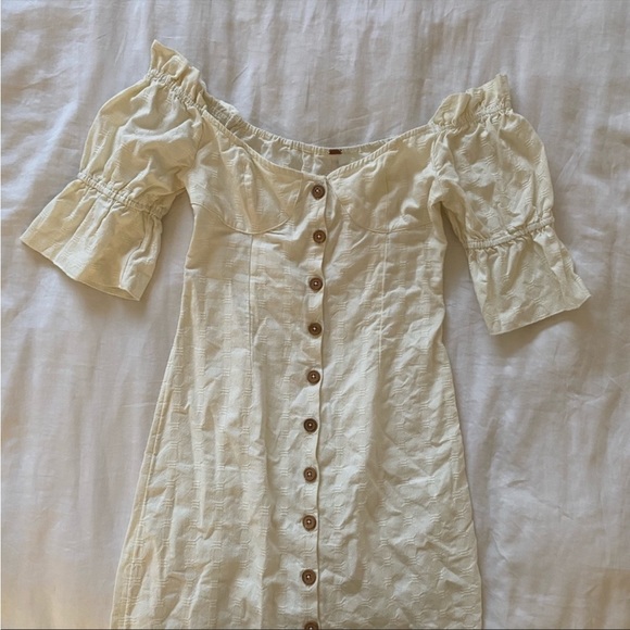 Free people cream acting cool midi dress - Picture 3 of 3